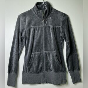 Sideways Women’s Velvet Jacket Full Zip Gray Boho Glam P/S Preloved